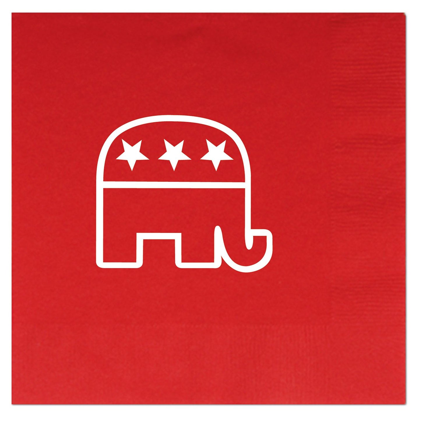 Republican Paper Luncheon Napkins on red with white elephant icon and three stars on Tampa Home & Garden Store