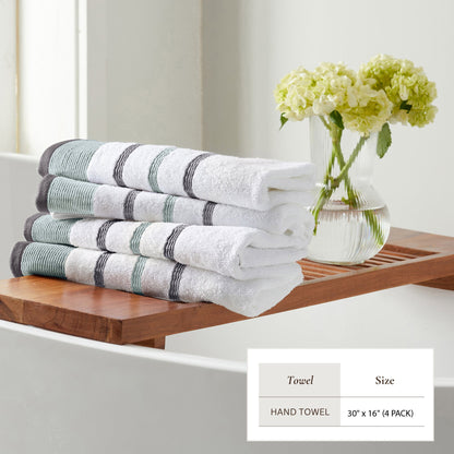 Soft Cotton Bath Towel Set and Stripe Detail