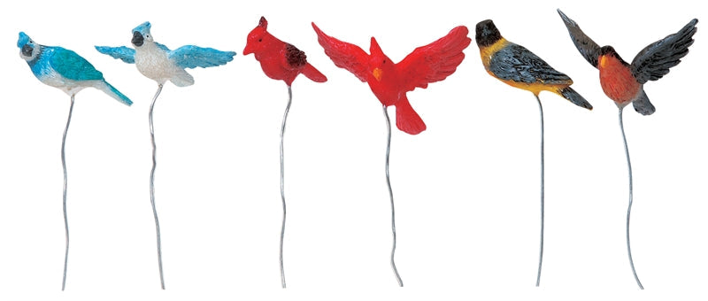 Assorted Birds of Joy resin decor set of 6 multicolor Christmas village ornaments on Tampa Home & Garden Store