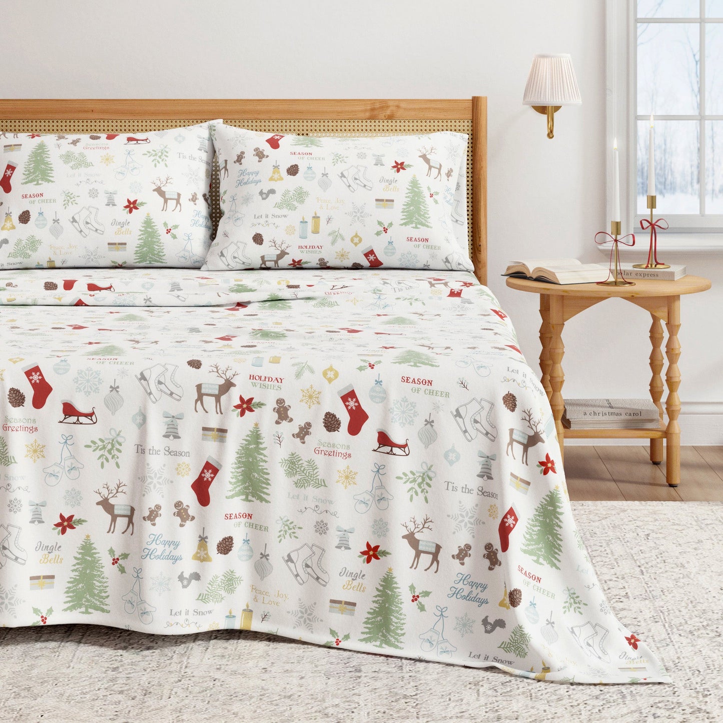 Turkish Cotton And Christmas Flannel Sheet Set