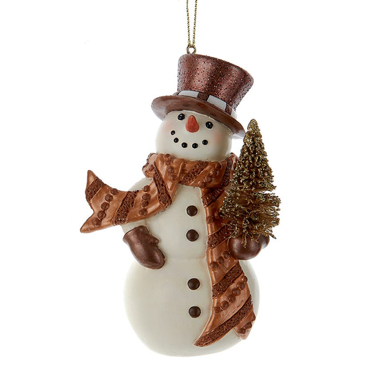 Enchanted Forest Snowman Ornament - Scarf - Tampa Home & Garden Store