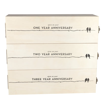 Wooden Wine Box for Newlyweds and Anniversaries