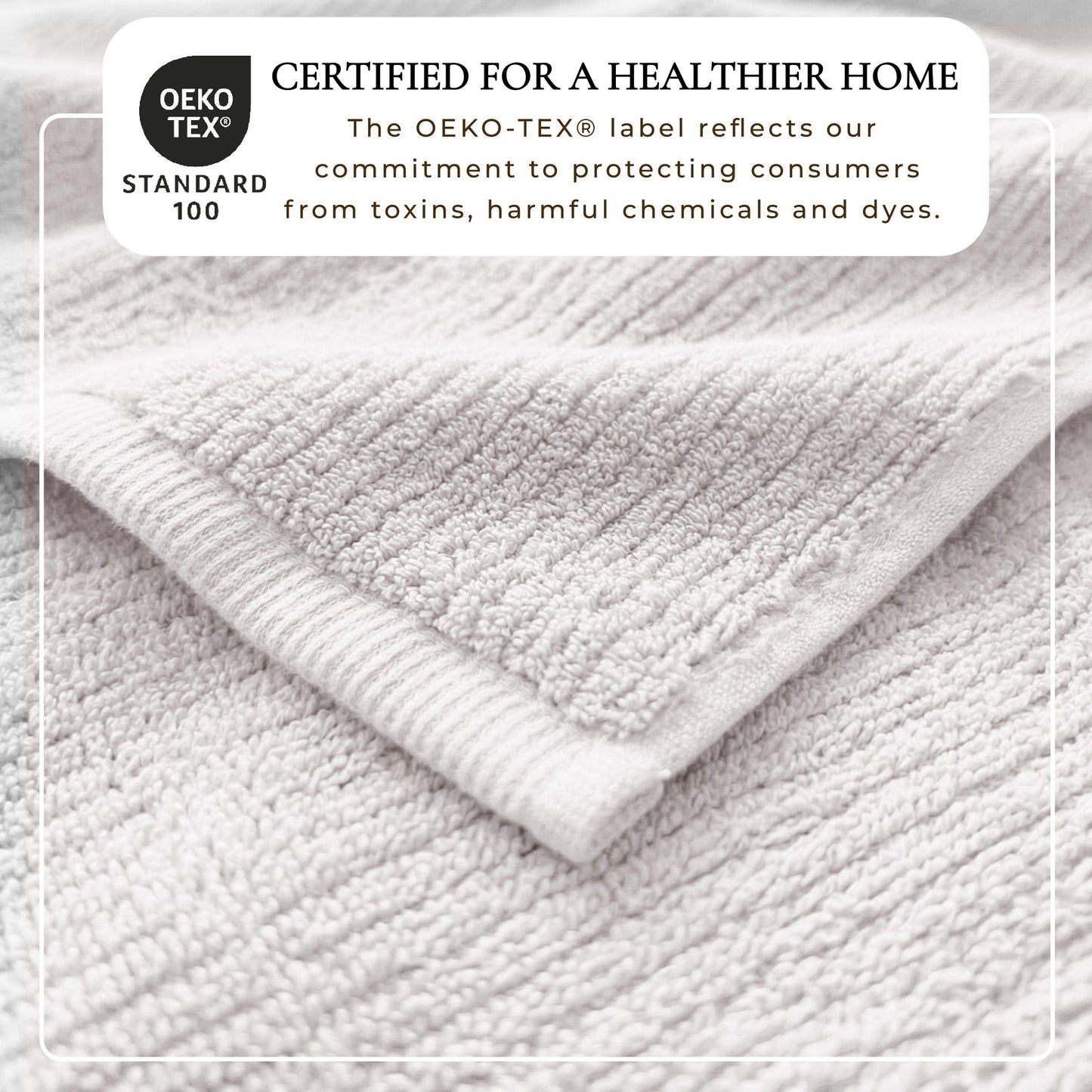 Turkish Cotton Ribbed Bath Towel Set and 6 Pieces