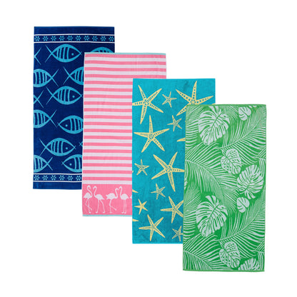 Velour Cotton Beach Towels and Maui Two Pack