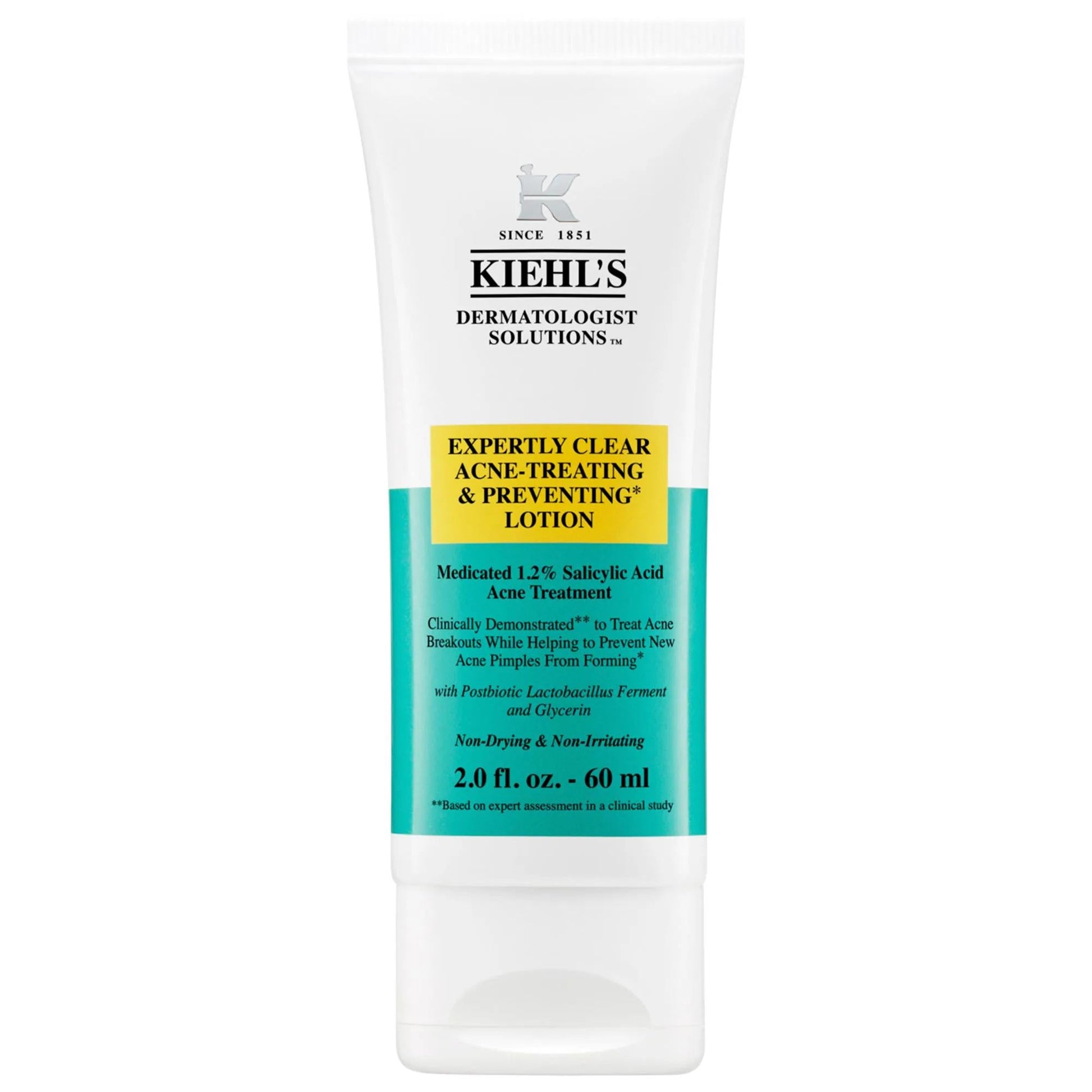 Kiehl's acne treatment lotion tube with turquoise label on white bottle on Tampa Home & Garden Store