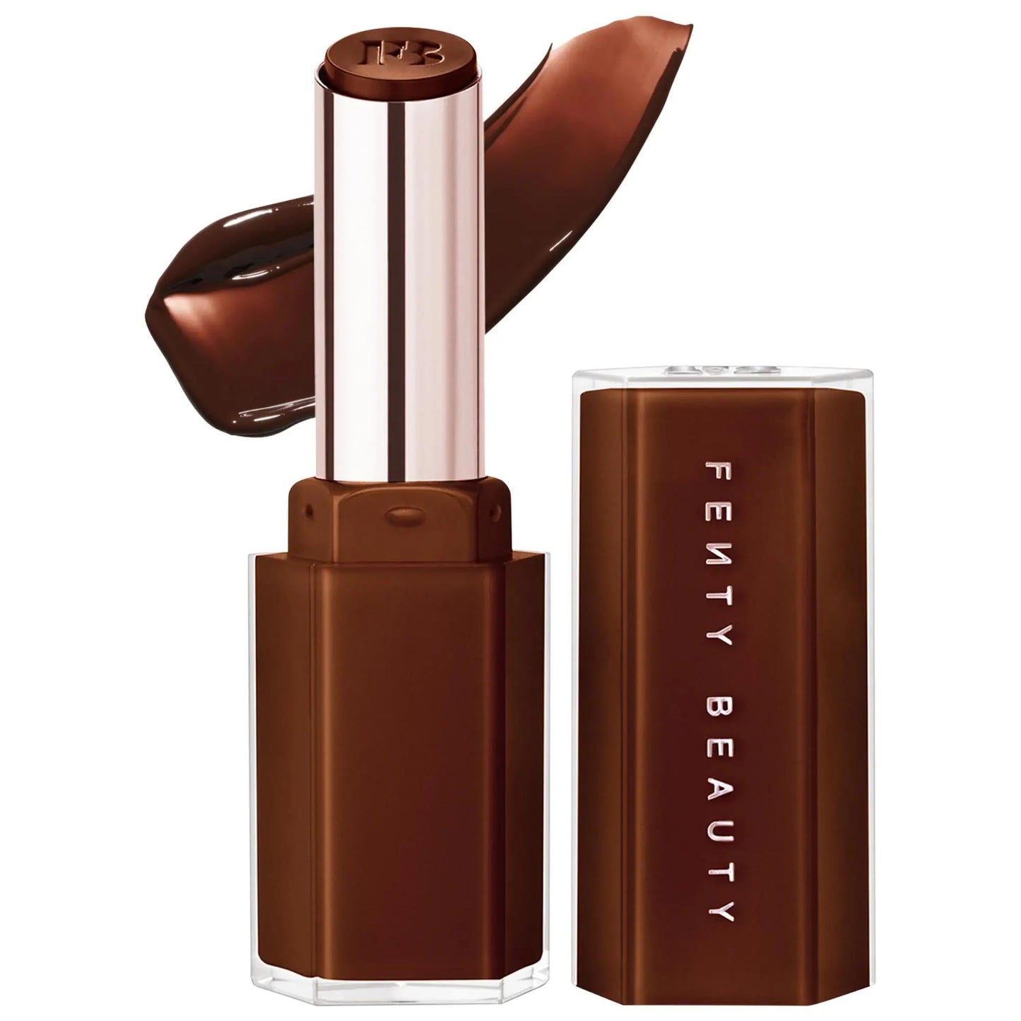 Fenty Beauty Gloss Bomb Stix brown lip gloss with rose tube two-pack display on Tampa Home & Garden Store