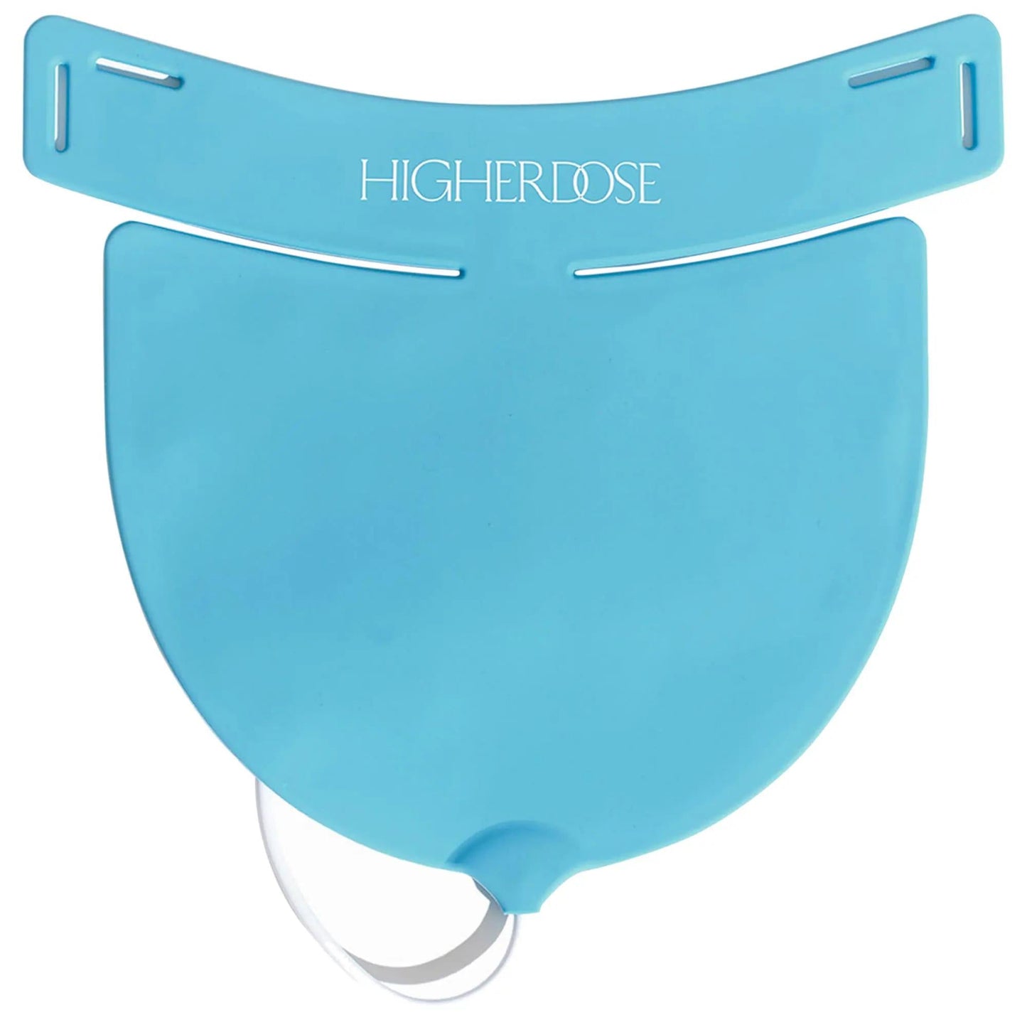 Red light neck mask by HigherDose, blue device with white strap for skincare on Tampa Home & Garden Store