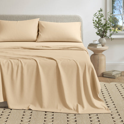 Heathered Jersey and Cotton Blend Bed Sheets