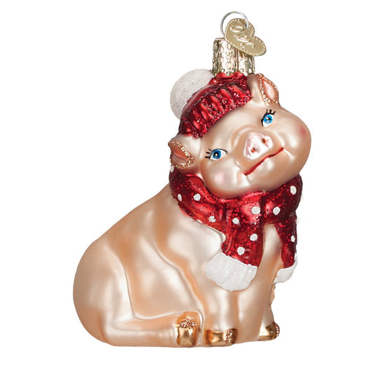 Old World Christmas Snowy Pig - Tampa Home & Garden Store