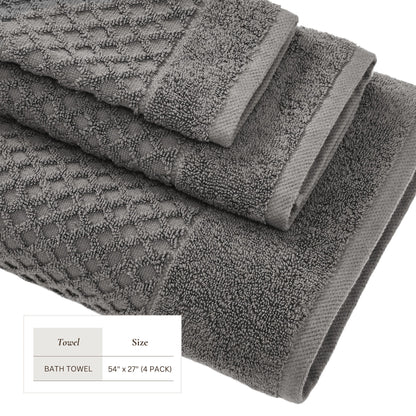 Cotton Diamond Waffle Weave Bath Towel Set