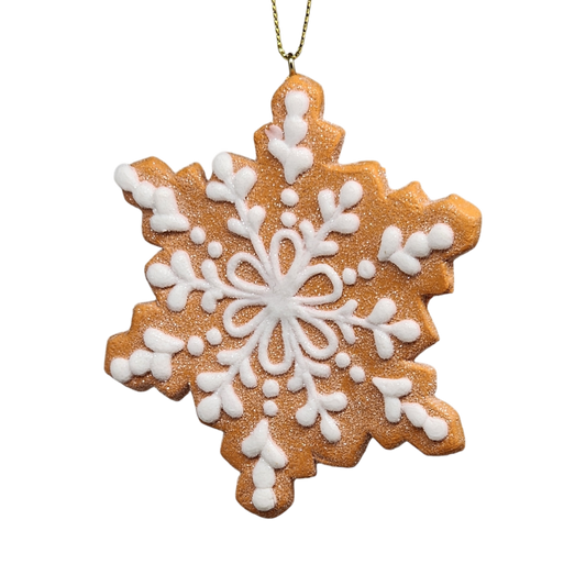 Gingerbread Snowflake Cookie Ornament - - Tampa Home & Garden Store