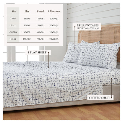 Lightweight Coastal Printed Sheet Set and Covers
