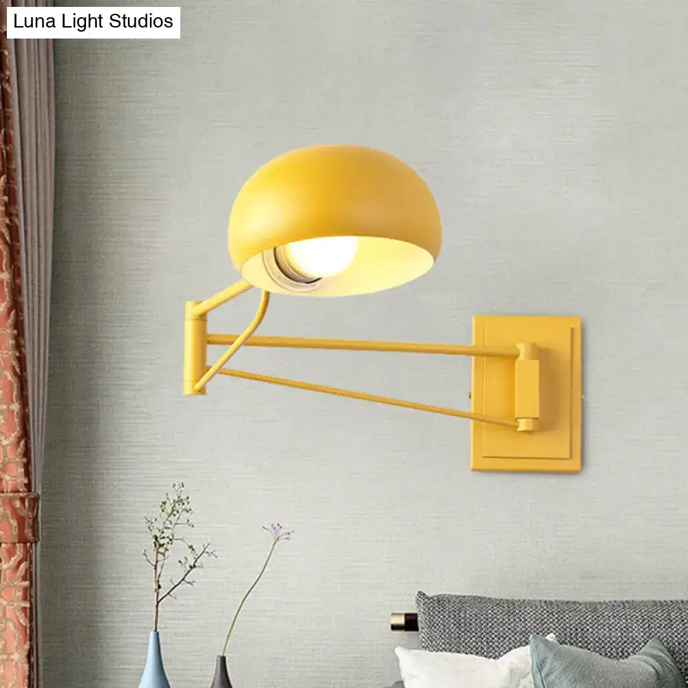 Yellow adjustable metal wall sconce with bowl shade for bedroom Decorbites on Tampa Home & Garden Store