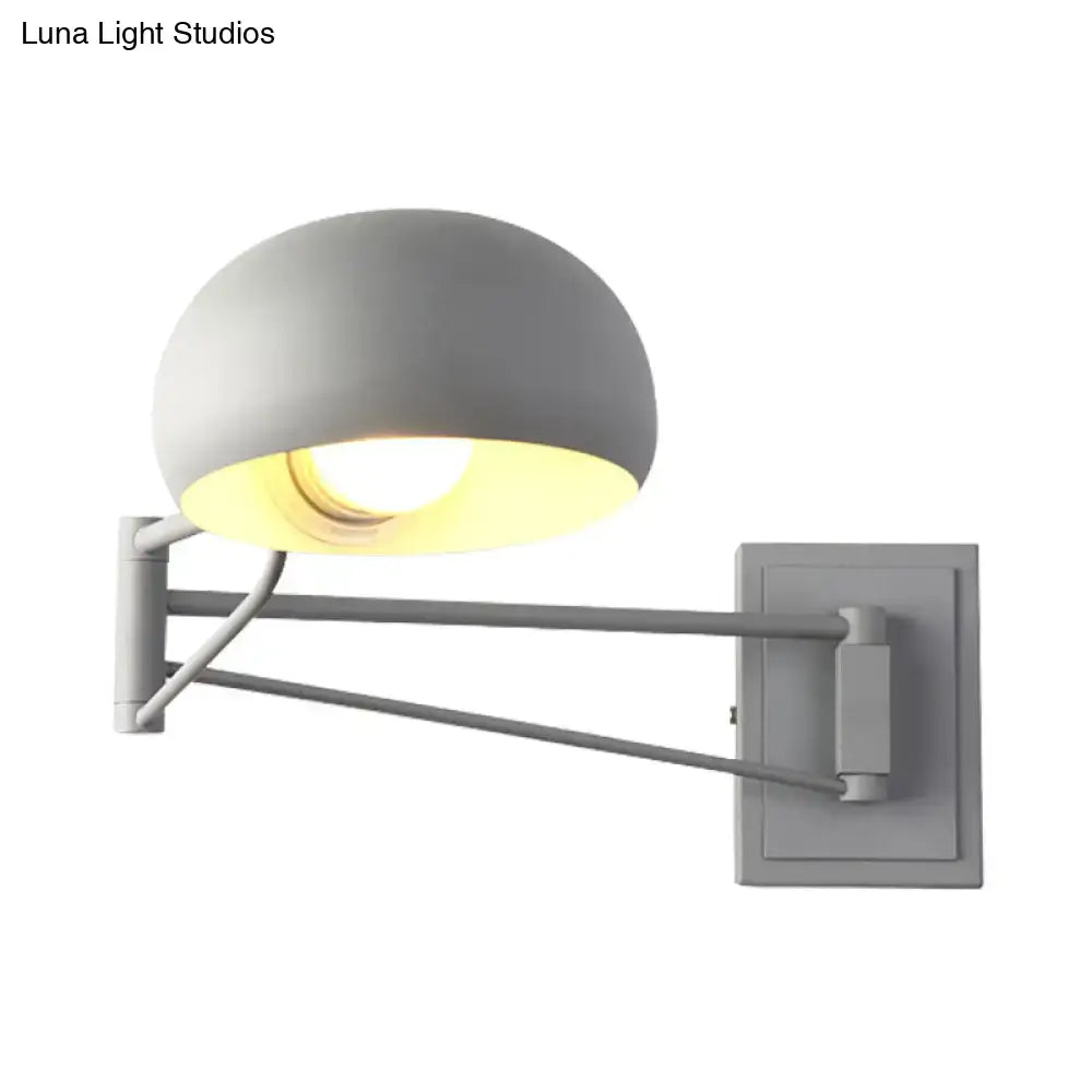 Yellow adjustable metal wall sconce with bowl shade, Decorbites bedroom lighting, gray arms on Tampa Home & Garden Store