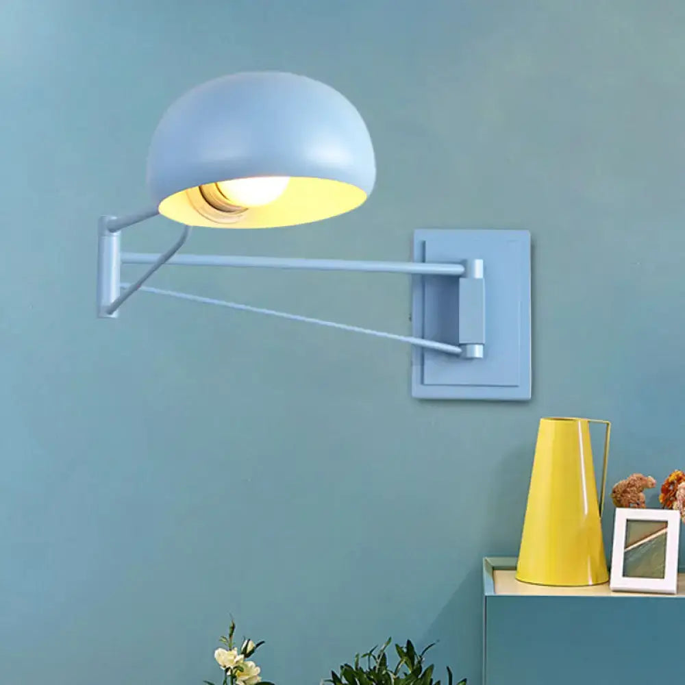 Yellow adjustable metal wall sconce with bowl shade by Decorbites for bedroom on Tampa Home & Garden Store