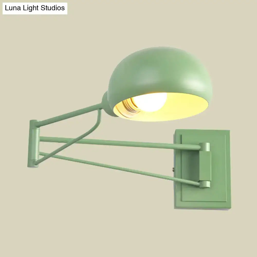 Green adjustable metal wall sconce with bowl shade by Decorbites for bedroom on Tampa Home & Garden Store