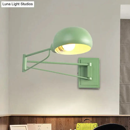 Decorbites green adjustable metal wall sconce with bowl shade for bedroom on Tampa Home & Garden Store