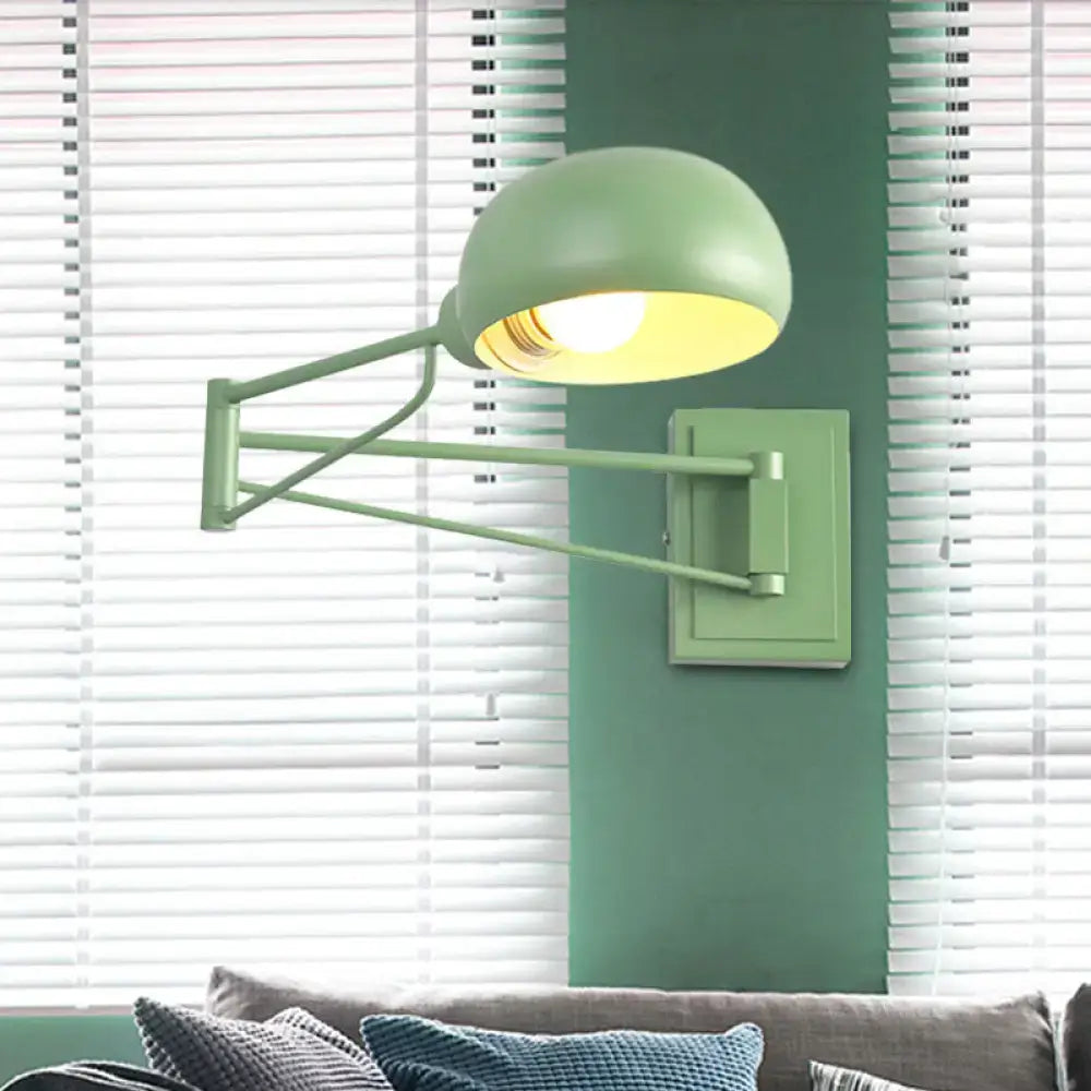 Yellow adjustable metal wall sconce with bowl shade by Decorbites for bedroom on Tampa Home & Garden Store