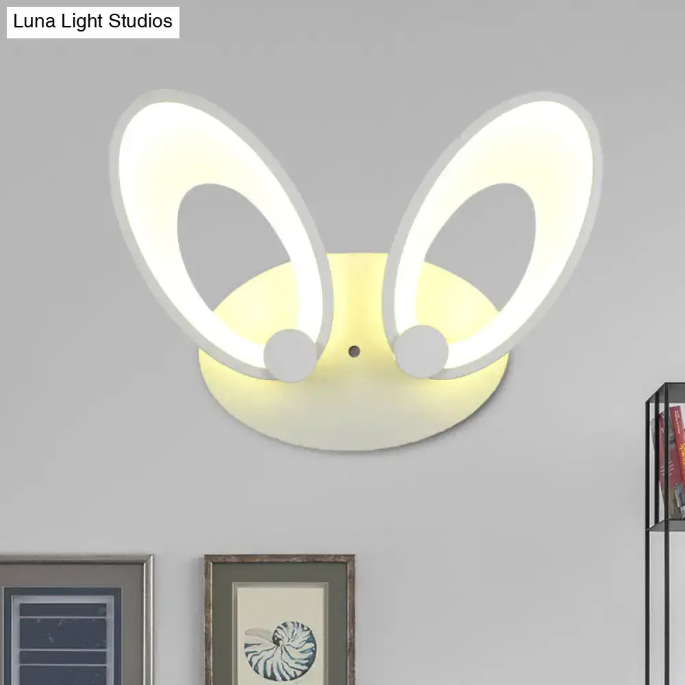 Yellow bunny LED ceiling light with white finish and bunny ear, Decorbites bedroom decor on Tampa Home & Garden Store