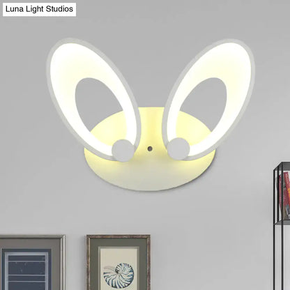 Yellow bunny LED ceiling light with white finish and bunny ear, Decorbites bedroom decor on Tampa Home & Garden Store