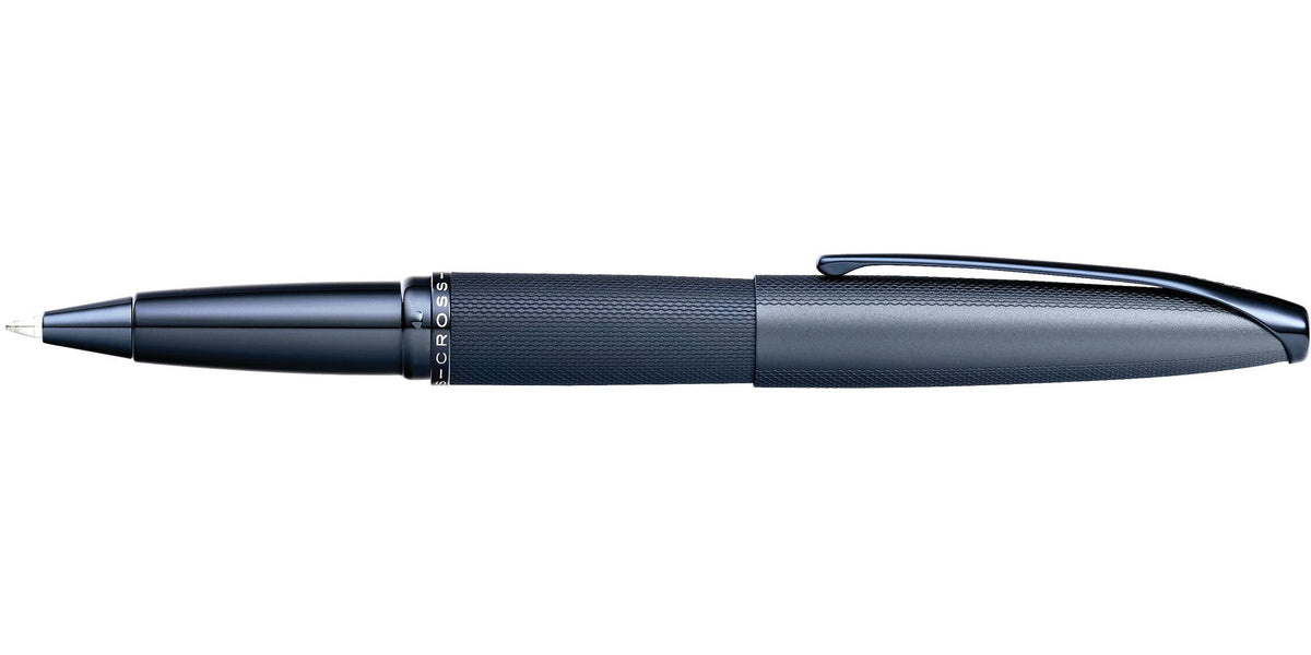 ATX Sandblasted Dark Blue Rollerball Pen by A.T. Cross, textured blue body on Tampa Home & Garden Store