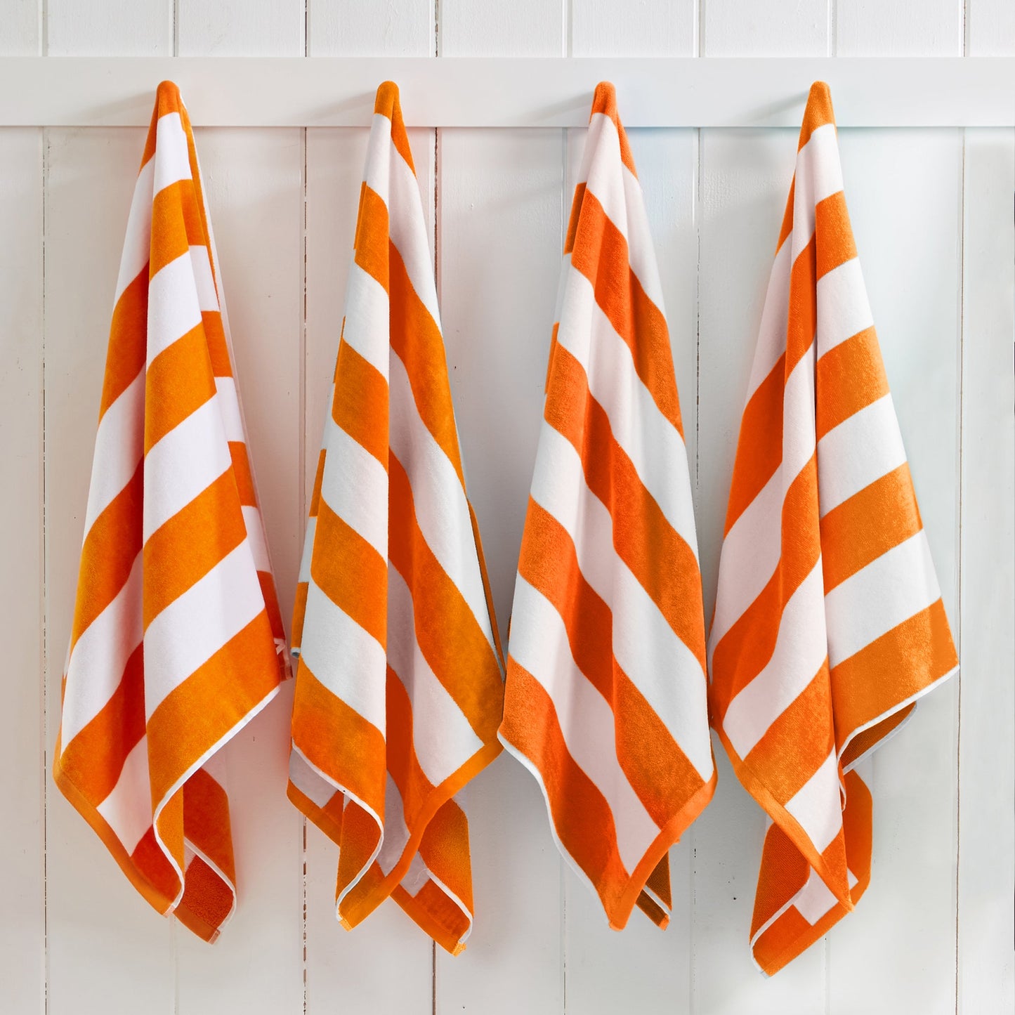 Cotton And Velour Cabana Stripe Beach Towel
