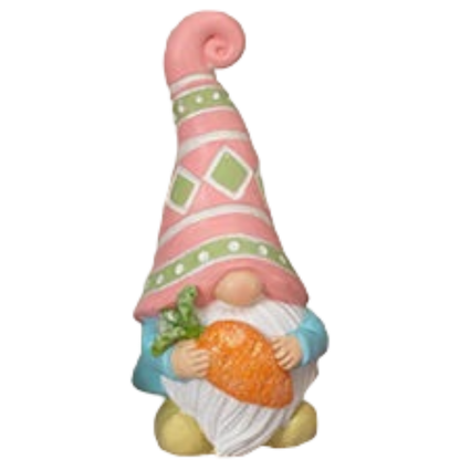 Figura de gnomo de Pascua de 15 cm con una zanahoria