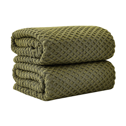 Cotton Diamond Waffle Weave Bath Towel Set