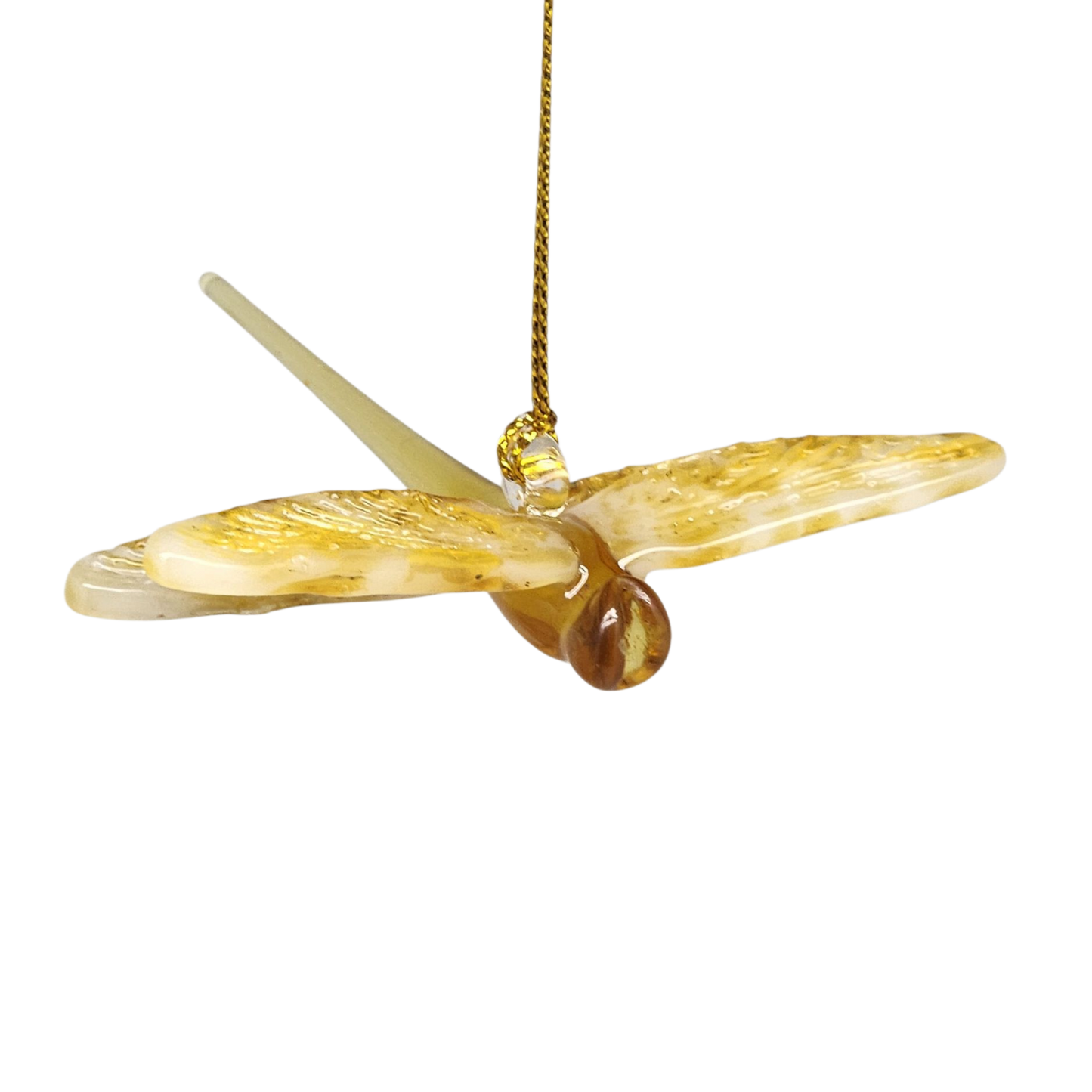 Adorno de libélula de cristal egipcio - Amarillo