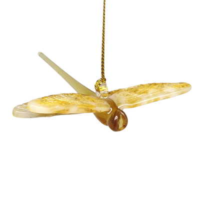 Adorno de libélula de cristal egipcio - Amarillo
