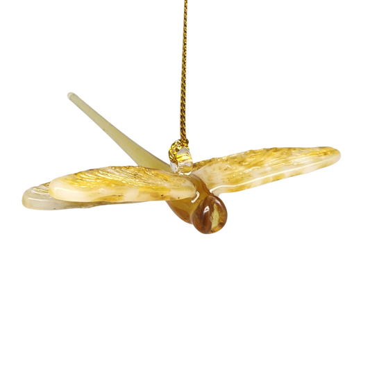 Egyptian Glass Dragonfly Ornament - Yellow - Tampa Home & Garden Store