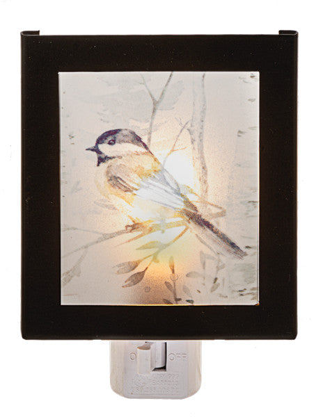 Chickadee in Forest Nightlight