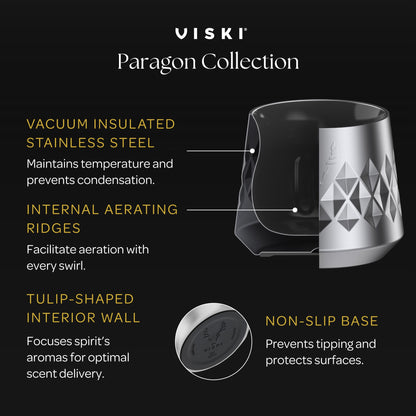 a Paragon Gold and Stainless Whiskey Taster Mug