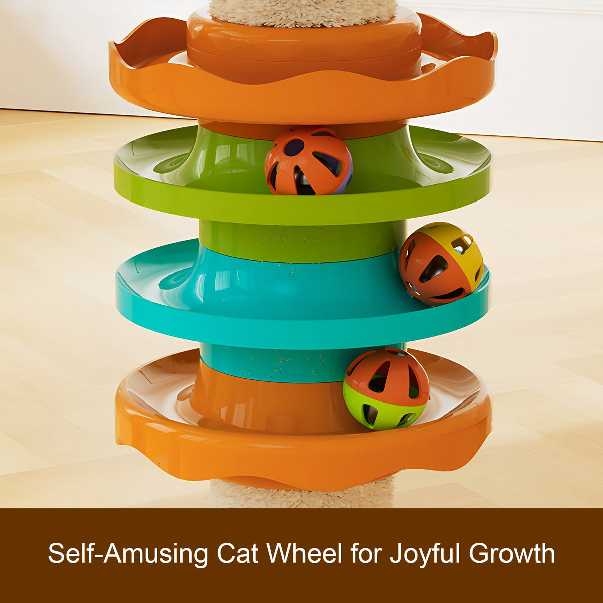 Floor to ceiling cat tree with wood condo cave bed and hammock adjustable height by HouseOfZazla on Tampa Home & Garden Store