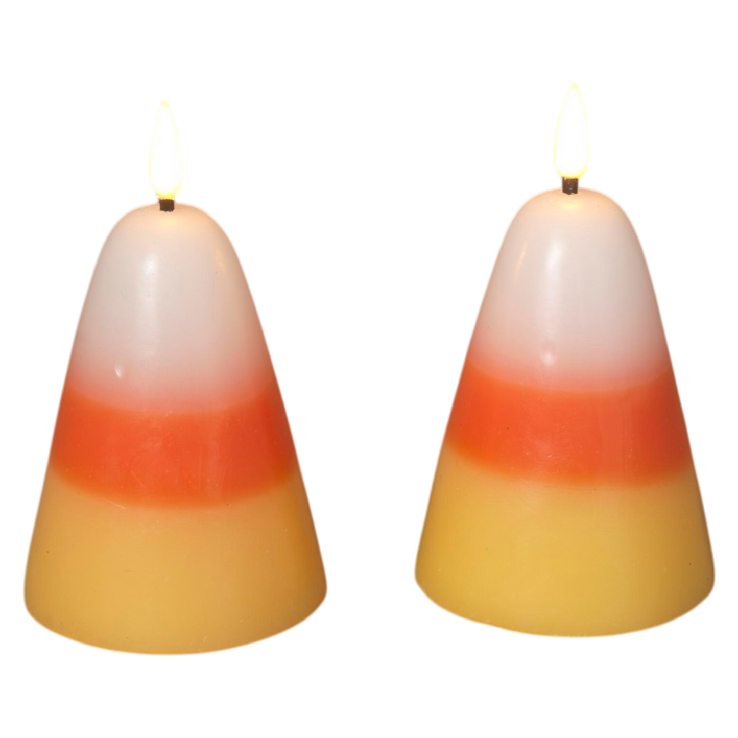 Candy corn flameless candles 2-pack with LED flames by The Country Christmas Loft on Tampa Home & Garden Store