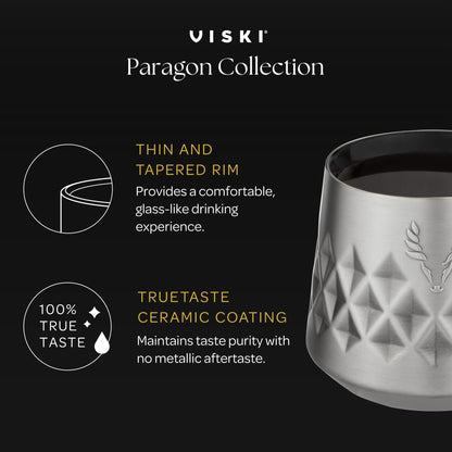 a Paragon Gold and Stainless Whiskey Taster Mug