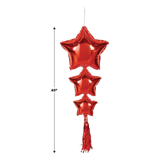 Foil red patriotic star balloons with tassels, set of 3 by The Country Christmas Loft on Tampa Home & Garden Store