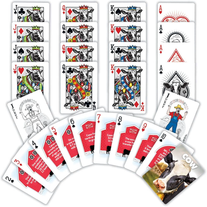 Cow Playing Cards - 54 Card Deck with cow illustrations and jokers on Tampa Home & Garden Store
