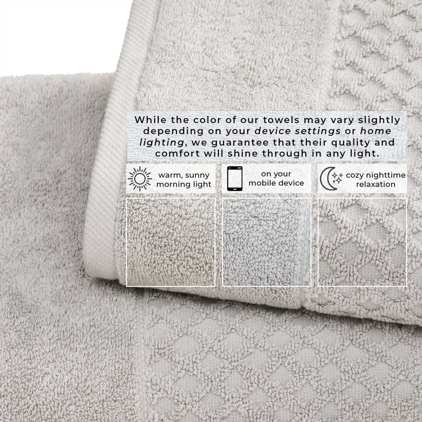 Cotton Diamond Waffle Weave Bath Towel Set