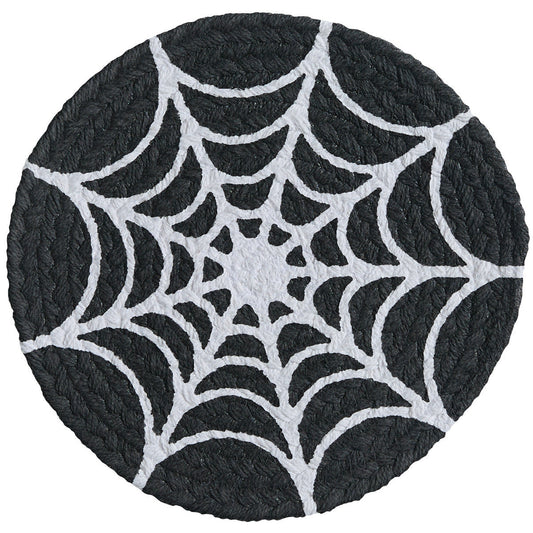 Dessous de plat rond en forme de toile d'araignée