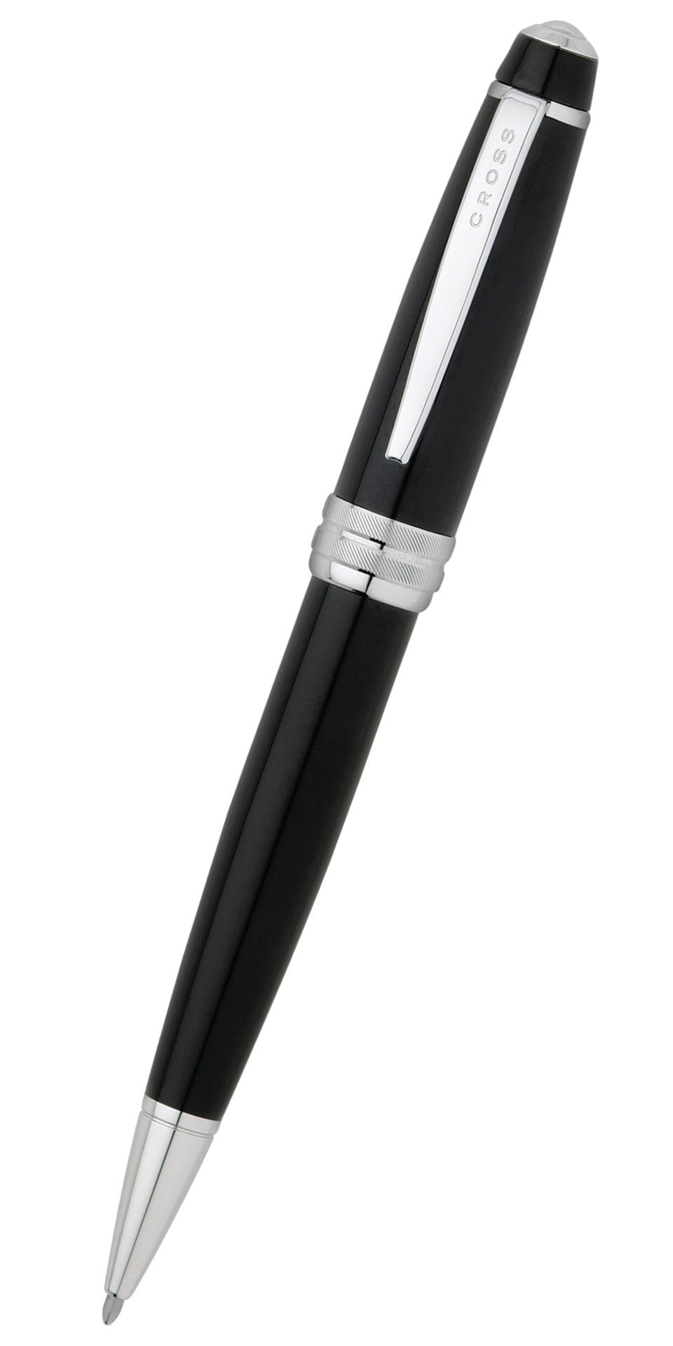Bailey Black Lacquer Ballpoint Pen by A.T. Cross with silver clip and cap, black lacquer barrel on Tampa Home & Garden Store