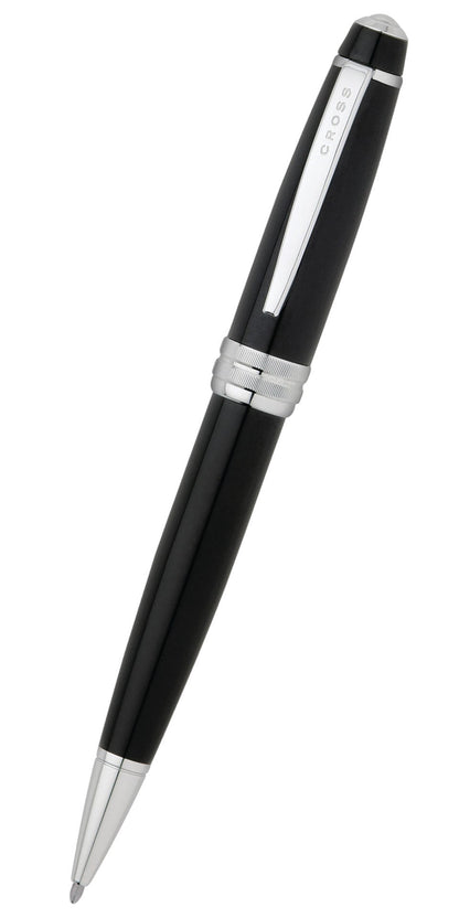 Bailey Black Lacquer Ballpoint Pen by A.T. Cross with silver clip and cap, black lacquer barrel on Tampa Home & Garden Store