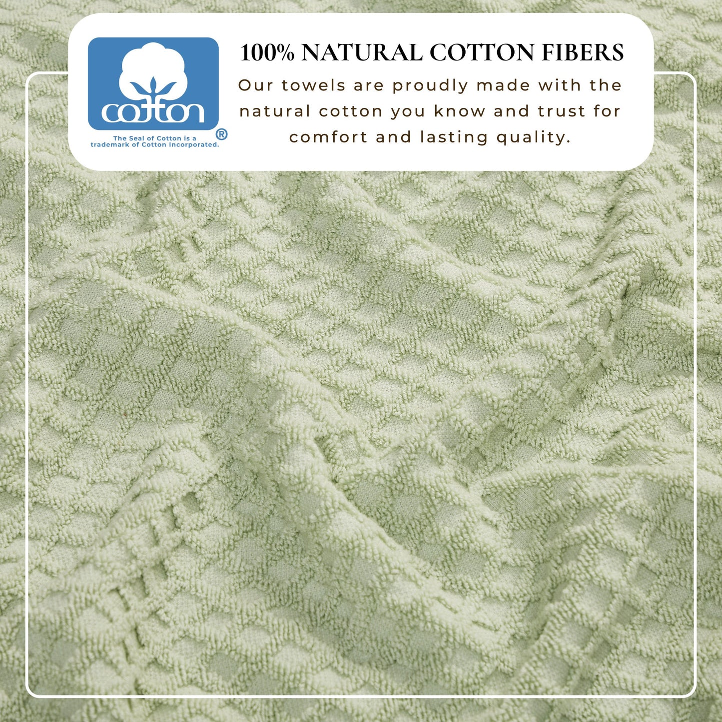 Cotton Diamond Waffle Weave Bath Towel Set