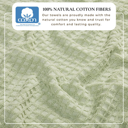 Cotton Diamond Waffle Weave Bath Towel Set