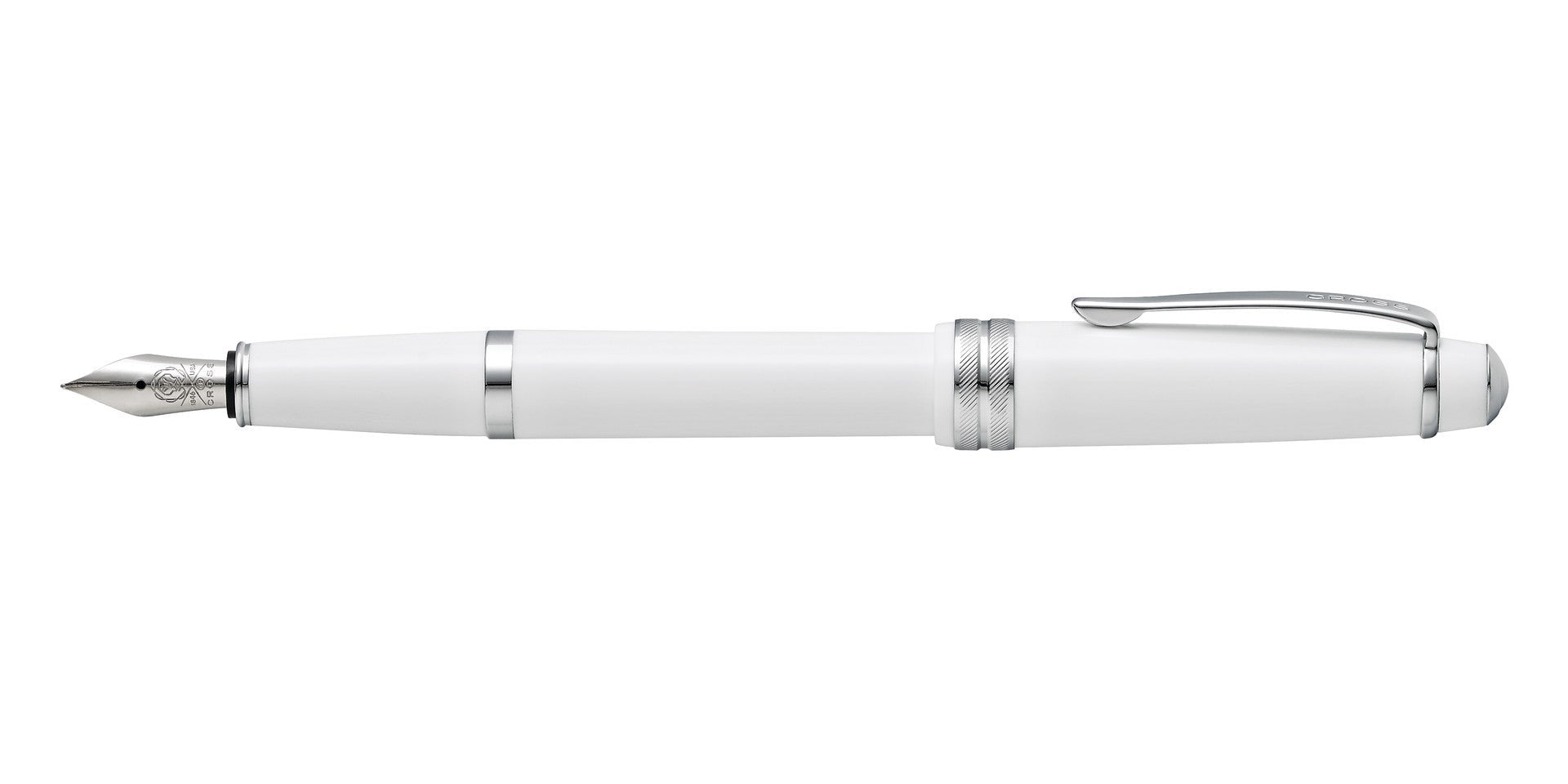 Bailey Light polished white resin fountain pen with fine nib and silver clip A.T. Cross on Tampa Home & Garden Store