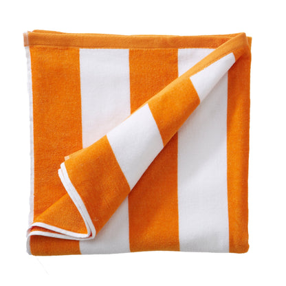 Cotton And Velour Cabana Stripe Beach Towel