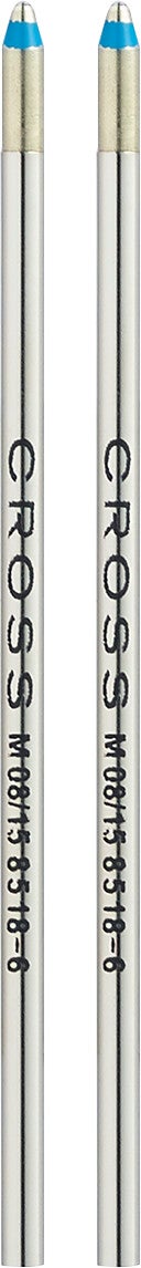 Cross mini blue ballpoint pen refills dual pack with silver body and blue tips on Tampa Home & Garden Store