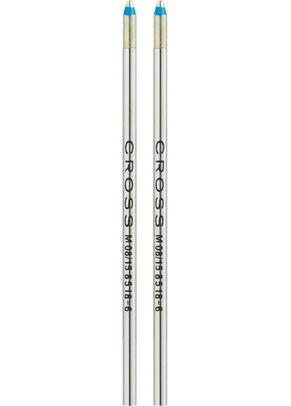 Cross mini ballpoint pen refills, blue ink, dual pack, silver bodies with blue tips on Tampa Home & Garden Store