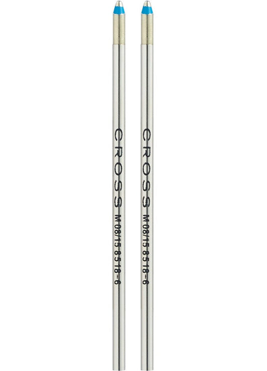 Cross mini ballpoint pen refills, blue ink, dual pack, silver bodies with blue tips on Tampa Home & Garden Store