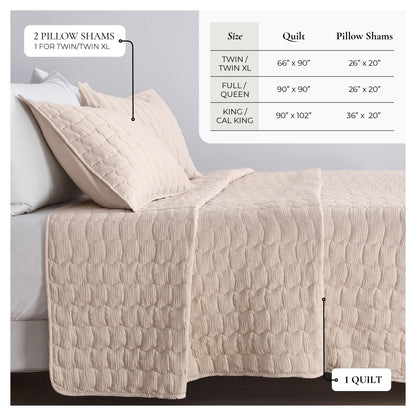 Breathable Gauze Quilt Set and Wave Stitch